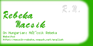 rebeka macsik business card